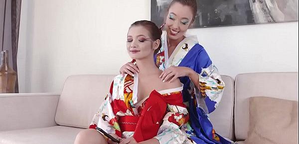  Christy Love goes down on the young geisha in training!